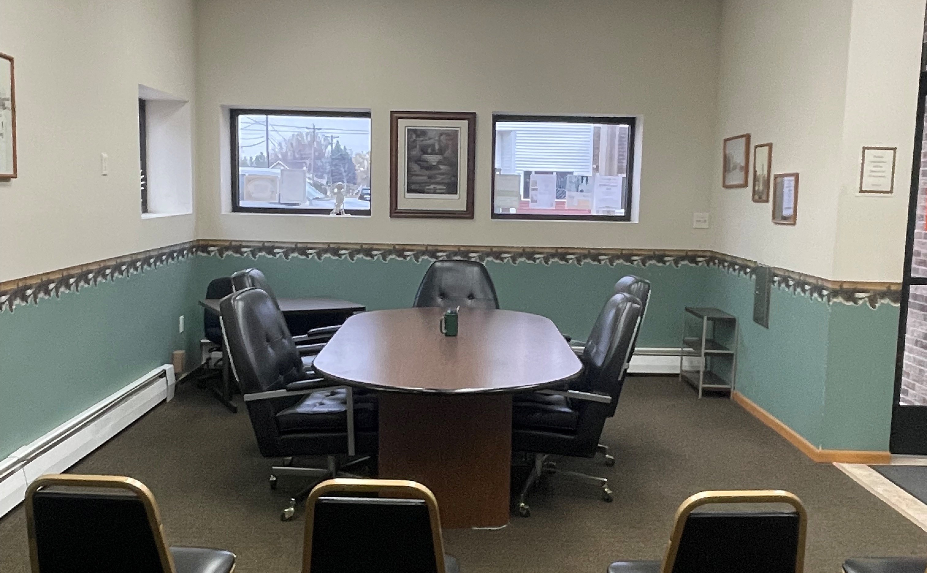 black chairs at table